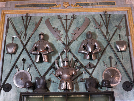 Armoury of the Royal Palace or Palazzo Reale in Turin Italyのeditorial素材
