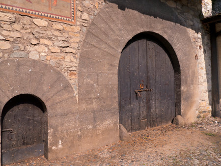 Borgo Medievale was a castle where elements of buildings from all over Italy were put together to create a replica Castle in Turin Italyのeditorial素材