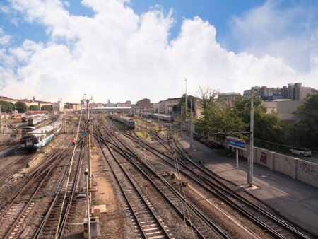 Approaching towards the Porta Nueva Railway Station in Turin Italyのeditorial素材