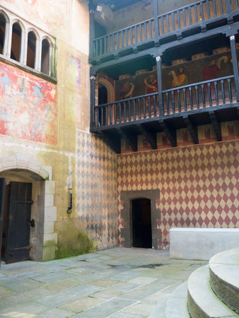 Borgo Medievale was a castle where elements of buildings from all over Italy were put together to create a replica Castle in Turin Italyのeditorial素材