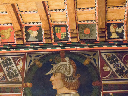 Borgo Medievale was a castle where elements of buildings from all over Italy were put together to create a replica Castle in Turin Italyのeditorial素材