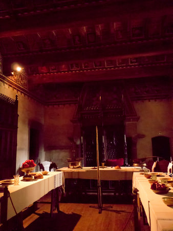 Borgo Medievale was a castle where elements of buildings from all over Italy were put together to create a replica Castle in Turin Italyのeditorial素材