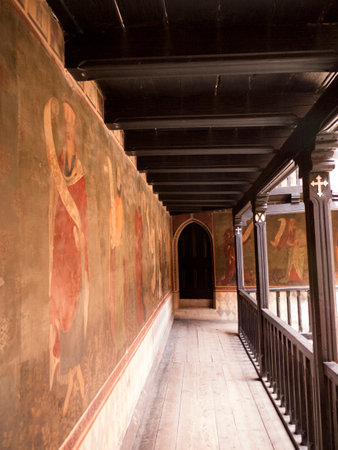 Borgo Medievale is a castle where elements of buildings from all over Italy were put together to create a replica Castle in Turin Italyのeditorial素材