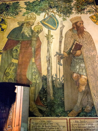 Borgo Medievale is a castle where elements of buildings from all over Italy were put together to create a replica Castle in Turin Italyのeditorial素材