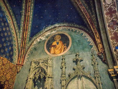 Borgo Medievale is a castle where elements of buildings from all over Italy were put together to create a replica Castle in Turin Italyのeditorial素材