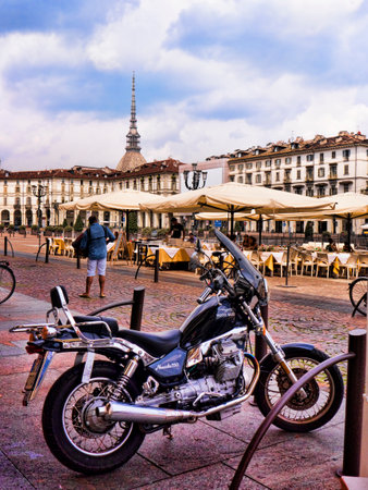 Motorcycle in Turin Italyのeditorial素材