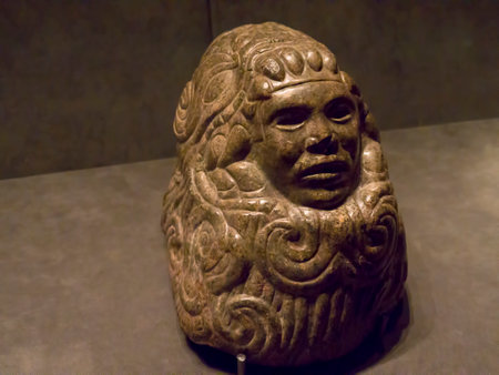 Stone Carved Exhibits in a Museum in Turin Italyのeditorial素材