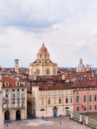 View from the Palazzo Madama in Turin Italyのeditorial素材