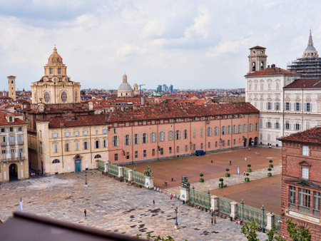 View from the Palazzo Madama in Turin Italyのeditorial素材