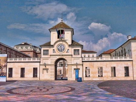 The Venaria Reale or the Reggia a royal hunting lodge on the outskirts  of Turin Italyのeditorial素材
