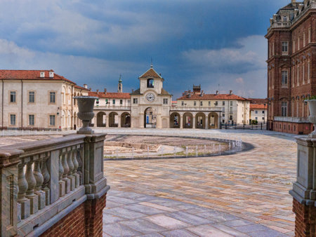 The Fountains of the Venaria Reale or the Reggia a royal hunting lodge on the outskirts  of Turin Italyのeditorial素材