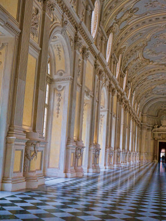 The Venaria Reale or the Reggia a royal hunting lodge on the outskirts  of Turin Italyのeditorial素材