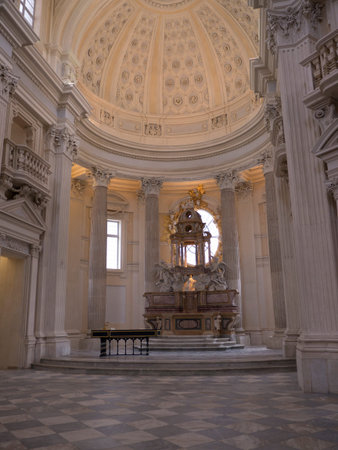 The Venaria Reale or the Reggia a royal hunting lodge on the outskirts  of Turin Italyのeditorial素材