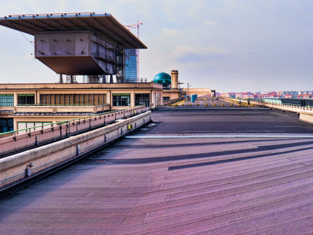 Fiat Factory Rooftop Racetrack at the Lingotto in Turin Italyのeditorial素材