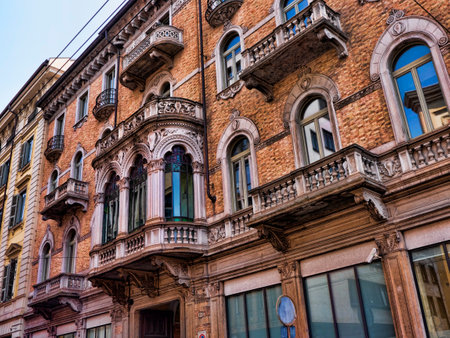 Architectural Detail on building in Turin Italyのeditorial素材