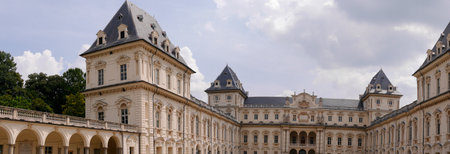 The Castello del Valentino on the banks of the River Po in Turin Italyのeditorial素材