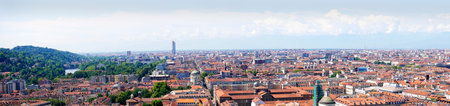 Panorama from the top of the Mole of the city of Turin in Italyのeditorial素材