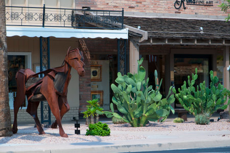 Statue of Horse in the Old Town of Scottsdale Arizona USAのeditorial素材