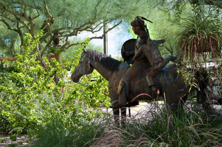 Statue of horseman in Scottsdale Arizona USAのeditorial素材