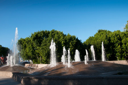 Fountains in Park in Scottsdale Arizona USAのeditorial素材