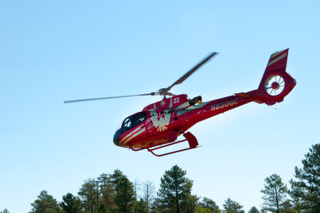 Helicopter Ride over the Grand Canyon in Arizona one of the seven wonders of the Natural World in the USAのeditorial素材