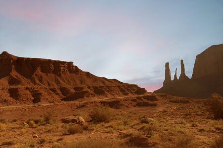 The Buttes of Monument Valley in Navajo Tribal Lands of Arizona and Utah USAの写真素材