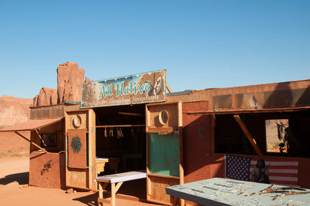 Navajo Jewellery on sale at  John Fords Point in Monument Valley USAのeditorial素材