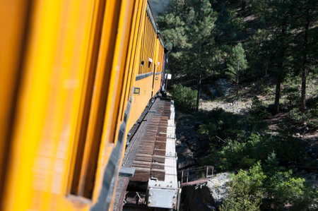 Travelling  on the Durango to Silverton Narrow Gauge Railway Colorado USAのeditorial素材