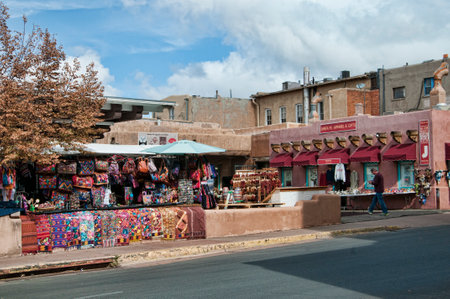 The market in the creative city of Santa Fe in New Mexico USAのeditorial素材