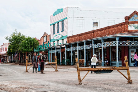 Tombstone in Arizona where the Gunfight at the OK Corral was fought in the USA. It is called the Town too tough to die.のeditorial素材