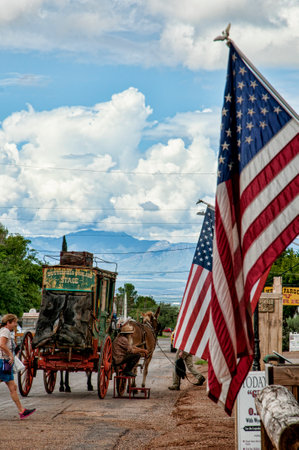 Tombstone in Arizona where the Gunfight at the OK Corral was fought in the USA. It is called the Town too tough to die.のeditorial素材