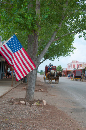 Tombstone in Arizona where the Gunfight at the OK Corral was fought in the USA. It is called the Town too tough to die.のeditorial素材