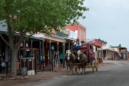 Tombstone in Arizona where the Gunfight at the OK Corral was fought in the USA. It is called the Town too tough to die.のeditorial素材