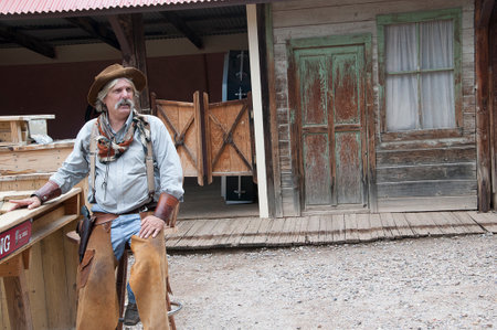 Actor in Tombstone in Arizona where the Gunfight at the OK Corral was fought in the USA. It is called the Town too tough to die.のeditorial素材