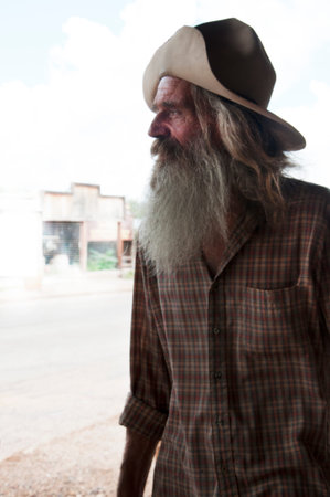 Old Timer Actor in Tombstone in Arizona where the Gunfight at the OK Corral was fought in the USA. It is called the Town too tough to die.のeditorial素材