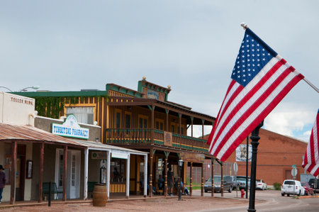 Tombstone in Arizona where the Gunfight at the OK Corral was fought in the USA. It is called the Town too tough to die.のeditorial素材