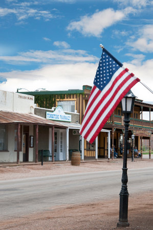 Tombstone in Arizona where the Gunfight at the OK Corral was fought in the USA. It is called the Town too tough to die.のeditorial素材