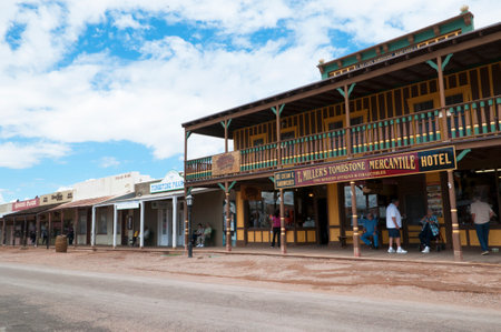 Tombstone in Arizona where the Gunfight at the OK Corral was fought in the USA. It is called the Town too tough to die.のeditorial素材