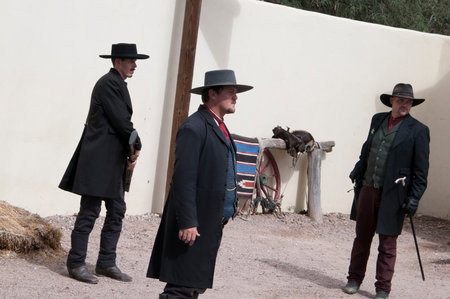 Actors in Tombstone in Arizona where the Gunfight at the OK Corral was fought in the USA. It is called the Town too tough to die.のeditorial素材