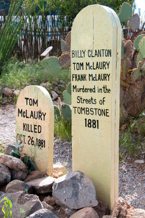 Boot Hill cemetery in Tombstone Arizona USAのeditorial素材