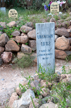 Boot Hill cemetery in Tombstone Arizona USAのeditorial素材