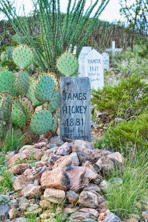 Boot Hill cemetery in Tombstone Arizona USAのeditorial素材