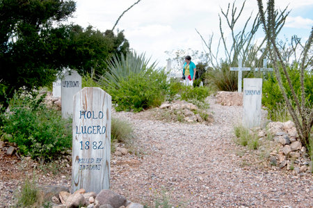 Boot Hill cemetery in Tombstone Arizona USAのeditorial素材