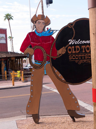 Shopping Street in Old Scottsdale near Phoenix Arizona USAのeditorial素材