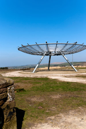 The Halo Public Art Installation on Lancashire Moors Rossendale Englandの写真素材