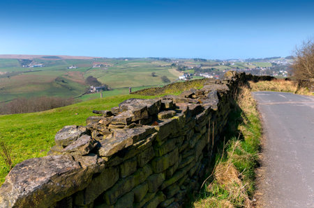 Rossendale Valley Moorland Road In Lancashire England