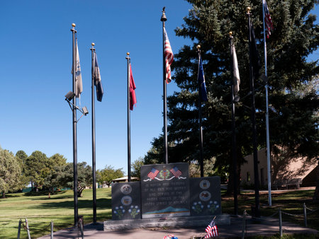 Memorial in the town of Four Corners at the confluence of Arizona, Colorado,New Mexico,Utah in the South West of the USAのeditorial素材