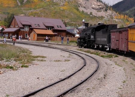 The Narrow Gauge Railway from Durango to Silverton that runs through the Rocky Mountains In Colorado...