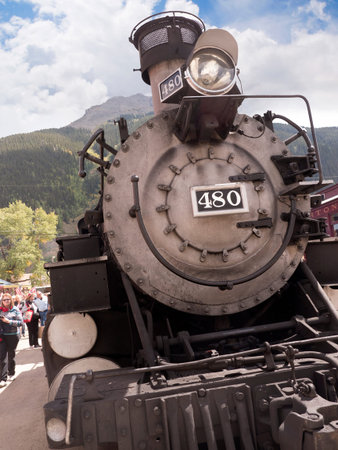 Train on Main Street in Silverton Colorado USA
