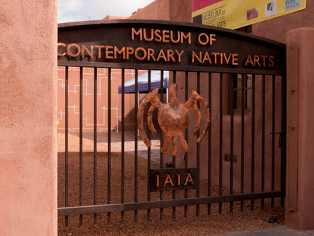 The Creative City of Santa Fe In New Mexico with its multitude of Galleries and Sculptureのeditorial素材